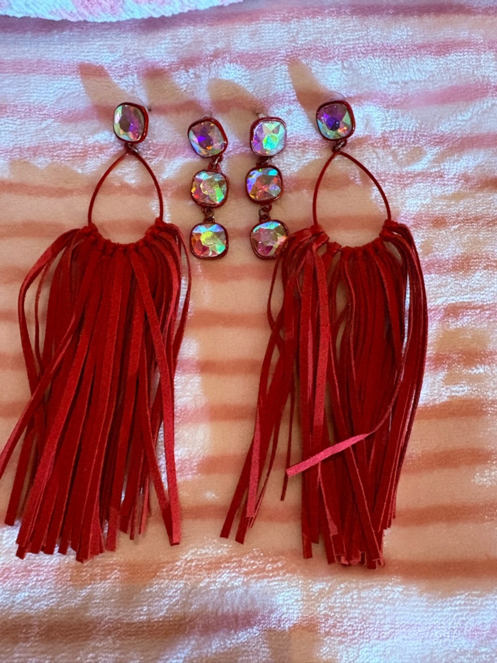 Red earring bundle.